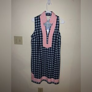 NWT size L Sail to Sable Blue and Pink Checkered Dress